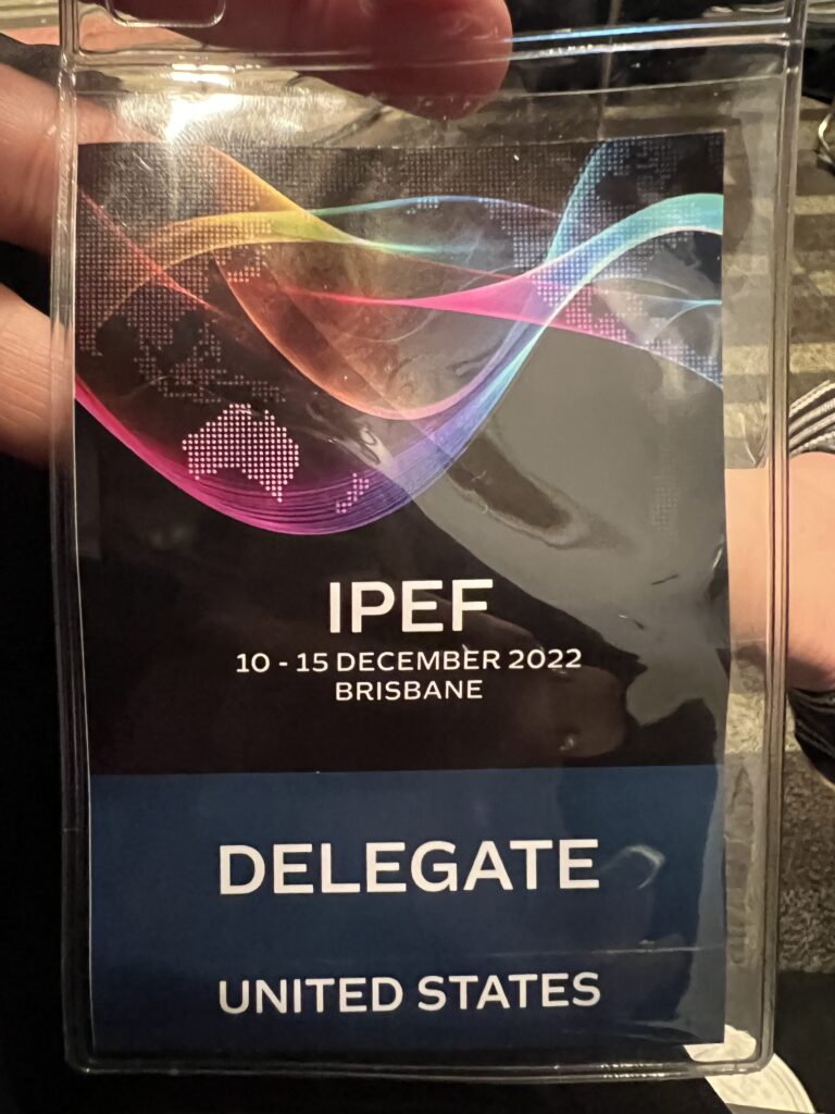 IPEF December 10-15, 2022
Brisbane
Delegate
United States