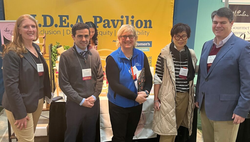 Maine District Director Diane Sturgeon (far left), Region 1 Advocate Louis Luchini (second from left), SBA Region 1 Administrator Michael Vlacich (far right), and event staff members.
